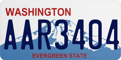 WA license plate AAR3404