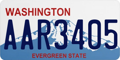 WA license plate AAR3405