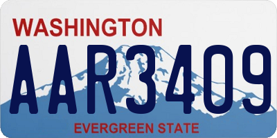 WA license plate AAR3409