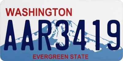 WA license plate AAR3419