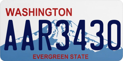 WA license plate AAR3430