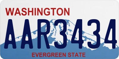 WA license plate AAR3434