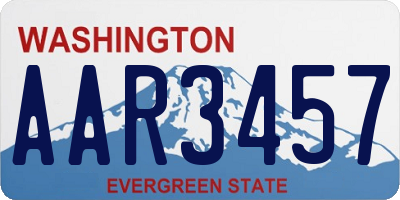 WA license plate AAR3457