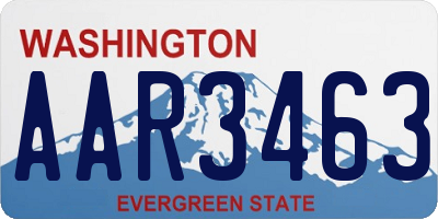 WA license plate AAR3463