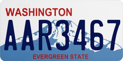 WA license plate AAR3467
