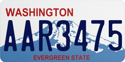 WA license plate AAR3475