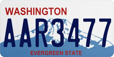 WA license plate AAR3477