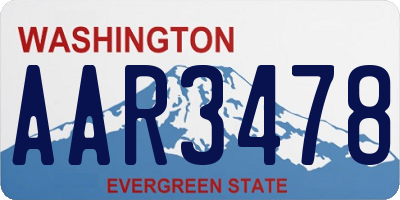 WA license plate AAR3478