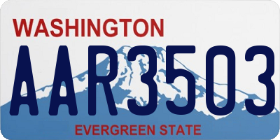 WA license plate AAR3503