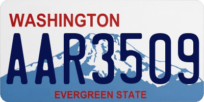 WA license plate AAR3509