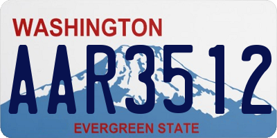WA license plate AAR3512