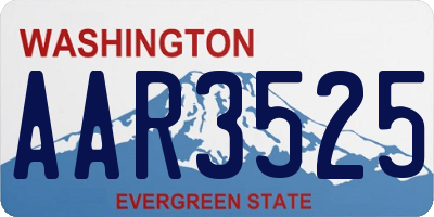 WA license plate AAR3525