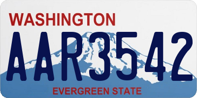 WA license plate AAR3542