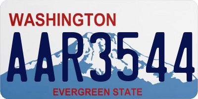WA license plate AAR3544