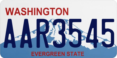 WA license plate AAR3545