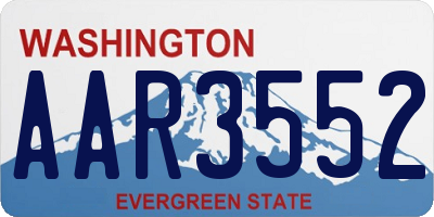 WA license plate AAR3552
