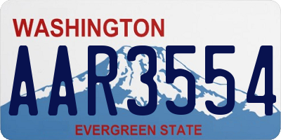 WA license plate AAR3554