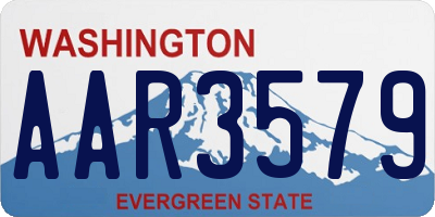 WA license plate AAR3579