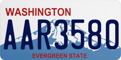 WA license plate AAR3580