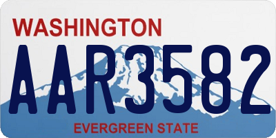 WA license plate AAR3582