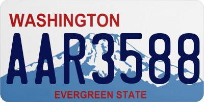 WA license plate AAR3588