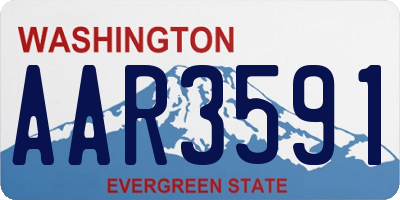 WA license plate AAR3591