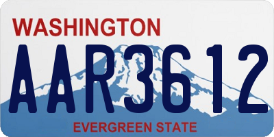 WA license plate AAR3612