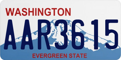WA license plate AAR3615