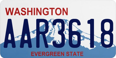 WA license plate AAR3618