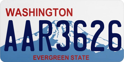 WA license plate AAR3626