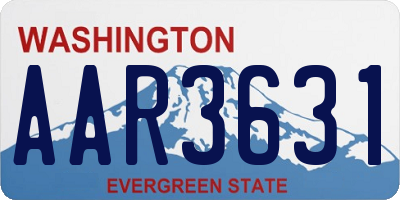 WA license plate AAR3631