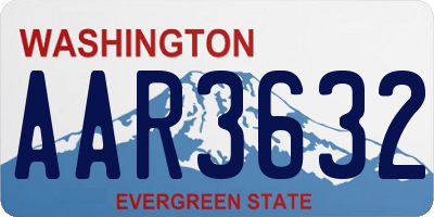 WA license plate AAR3632