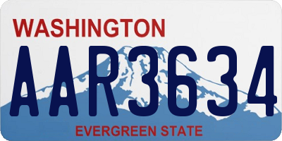 WA license plate AAR3634
