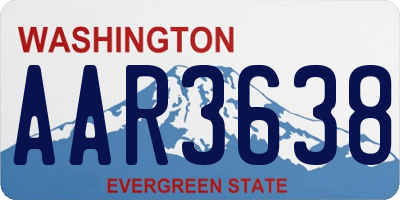 WA license plate AAR3638