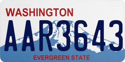 WA license plate AAR3643
