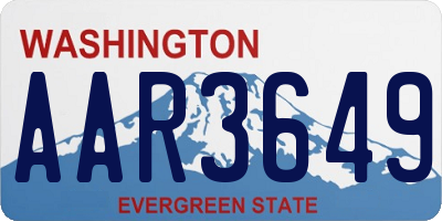 WA license plate AAR3649