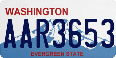 WA license plate AAR3653