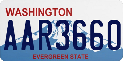 WA license plate AAR3660