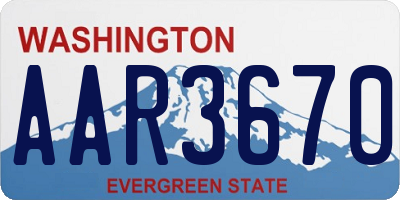 WA license plate AAR3670