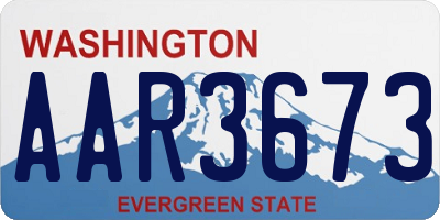 WA license plate AAR3673