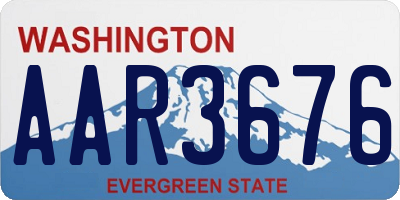 WA license plate AAR3676