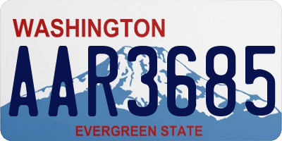 WA license plate AAR3685