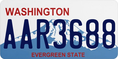 WA license plate AAR3688