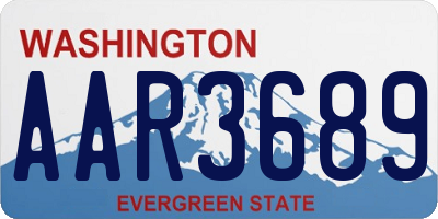 WA license plate AAR3689