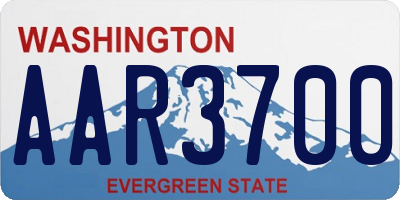 WA license plate AAR3700