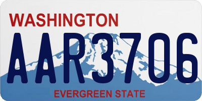 WA license plate AAR3706