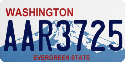 WA license plate AAR3725