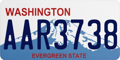 WA license plate AAR3738