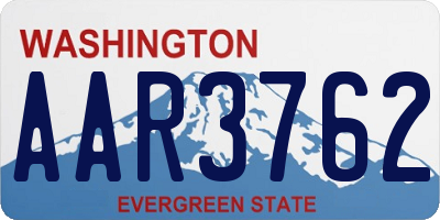 WA license plate AAR3762