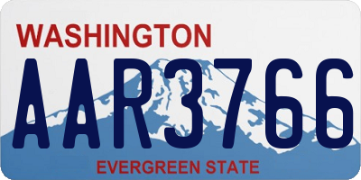 WA license plate AAR3766